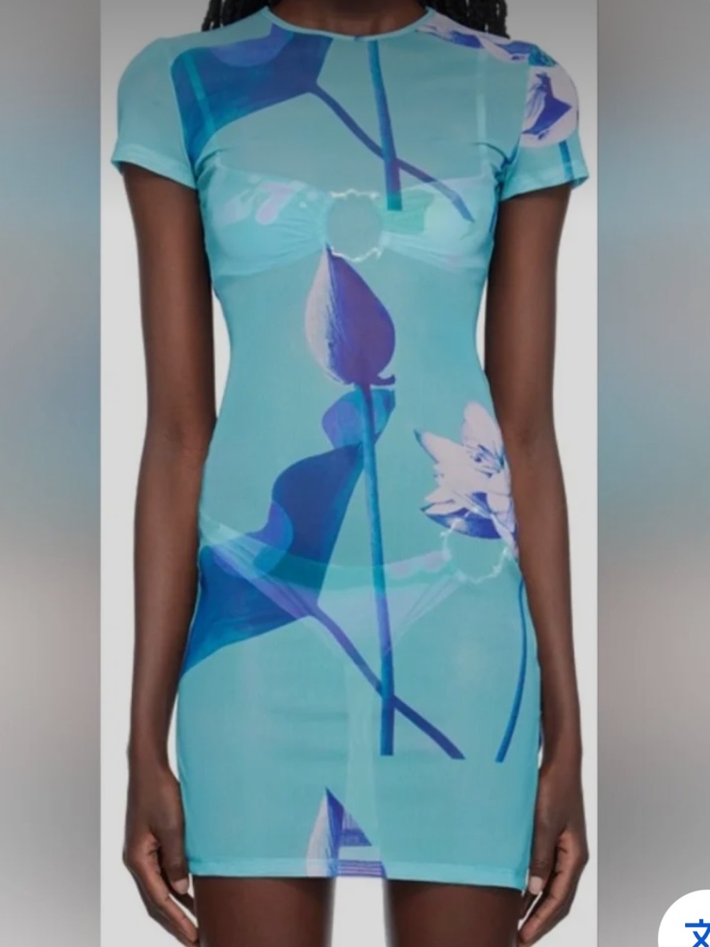 Miaou Light Blue Floral Mini Dress